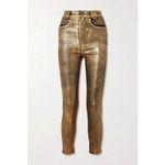 frame denim FRAME Le High Straight Metallic Cropped Jeans Size 25 Photo 4