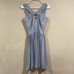 L'Agence L’AGENCE Valleta gray silk fit and flare cutout halter mini dress NEW SAMPLE 2 Photo 6