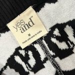 Yes And 100% Organic Cotton Black White Jacquard Joggers Sweat Pants Size M New Size M Photo 4