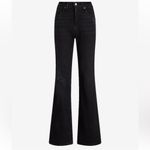 EXPRESS Mid Rise Washed Black '70s Flare Distressed Jeans Size 4 R Photo 13