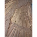 IDA SJÖSTEDT 039 Nathalie Dress Pearl Embellished Tulle Ruffle Mini Pink Tan Size M Photo 3