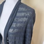 Free People  Sheer Stripe Duster Long Line Open Cardigan Sweater - medium Photo 2