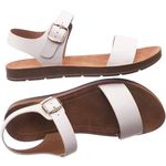 White Vegan Leather Ankle Strap Sandal Size 7 Photo 4