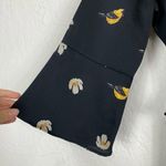 ZARA Black & Yellow Floral & Bird Print Ruffled Mini Dress Photo 5