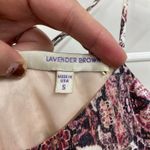 Lavender Brown women's pink geometric print high neck zip‎ lined mini dress S Photo 2