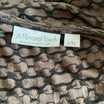 Long Sleeve Print Dress Round Neck Casual Brown‎ Black Brown Size XL Photo 4