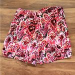 ZARA Patterned Shorts with Twist Detail, Pink Red Print, Casual Summer Size M Photo 2