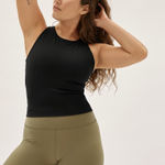 Everlane  The Perform Tank Shelf Bra Sleeveless Stretch Black XS Photo 0