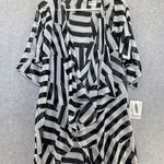LuLaRoe  Women's Coverup Long Sheer Short Sleeve Abstract Black White Small Photo 10