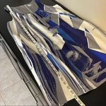 Oasis 100% Silk cocoon mini dress by  ,abstract print in blue/gray/cream, M Photo 11