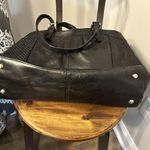 Cole Haan Black Leather Purse / Handbag Braided Strap Zipper Close Inner Pockets Photo 5