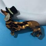 Beautiful Pooch Brooch / Scarf Pin #153 Brown Photo 0