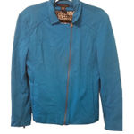 Grace Elements  Point Knit Motorcycle Jacket Size 10 Teal Blue‎ Photo 0