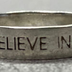 Sterling 925 Believe In Yourself & Magic Will Happen Inspirational Ring Size 7 Silver Photo 0