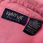 Krazy Kat  Pink Button Down Shirt Large Photo 4