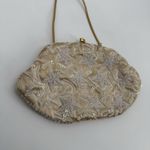 La Regale *Flaws* Vintage Ivory Beaded Clutch Bag Gold Formal Photo 1