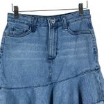 Arizona  Mini Skirt Juniors 3 Denim Frayed Flare Ruffle Hem Y2K 90s Indie Sleaze Photo 2
