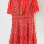 Saylor  Darian Open Back Lace Ruffle Minidress Dress Peach Size Large NWOT Photo 15