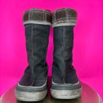 Ecco  Black Leather Plaid Cuff Fleece Lined Winter Boot Sz 37 Photo 1