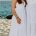 Long White Halter Top Dress Photo 0