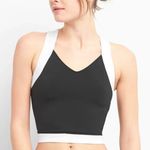 GapFit Crop‎ Tank with Crossback Straps Cutout Back Black White Womens Size XL Photo 0