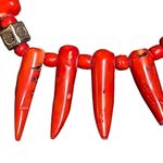 Real Spiked Coral Necklace Sterling Silver Beads Indian Jewelry Fashion Red Photo 10
