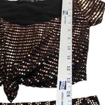 Chic Zigzag Patterned 2pc Skirt Set Black and Gold Dress Size M Photo 5