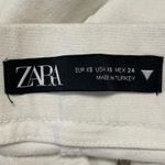 ZARA  Women's White High Waisted Slim Flared Cropped Trousers Pants Size XS Photo 3