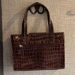 Bisou Bisou Brown Textured Shoulder Bag with Metallic Accents Photo 2