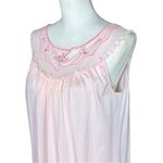 Vintage 70s Cottagecore Pastel Pink Nightgown. S/M. Embroidered Floral Grandma Size M Photo 5
