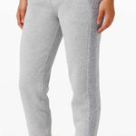 Lululemon  Athletica Scuba With Sherpa Stripe Light Gray Joggers Photo 0