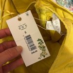 Chelsea and Violet  Linen Dress Size Small Ruffle Open Back Celery Yellow New Photo 7