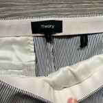 Theory Blue Gray Vertical Stripe Side Zip Career Office Cropped Womens 6 Pants Photo 2