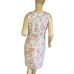 Sag Harbor VINTAGE 1990'S PETITE BEIGE, PINK & GREEN FLORAL PRINT DRESS (12P) Photo 4