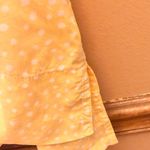 J.Jill  Polka Dot Short Sleeve Modal Blouse Yellow White Small Petite Photo 4