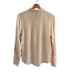 Faherty  Womens Willa Organic Cotton Top Size L Ruffle Trim Peasant Cottage Photo 2