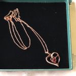 Sterling Silver NWT Old Rubin Rose Gold Plated 925  Heart Necklace Photo 2