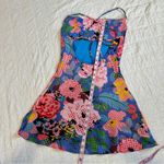 Princess Polly Greta Floral Mini Dress Satin Patchwork 2 XS Photo 5