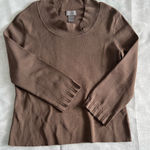 Sigrid Olsen  Chocolate Brown Crew Neck Sweater Photo 0