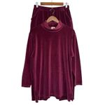 Vintage L.L. Bean Velour Tracksuit M Burgundy Mock Neck Sweater Pants Set USA Red Size M Photo 5