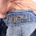 Rue 21 Vintage  Y2K Low Rise Micro Mini Denim Shorts Size 5/6 Cutoff Embroidered Photo 2