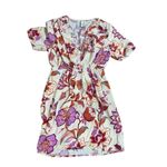 Mango  Vestido Flora Women's Floral Wrap Dress Sz 2 Off White Pink Photo 6