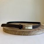 Vintage 90s Brown Vegan Snake Skin Leather Thin Golden Buckle Belt Size M/L Size M Photo 1