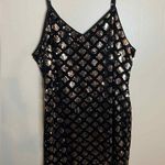 In'Voland Sequin 20W Gold And Black V Neck Sparkly Cocktail Dress Photo 2