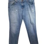 J Brand  cropped raw hem straight leg size 29 distressed/patched jeans. Photo 0