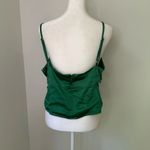 Lulus Sleek Favor dark green satin cut-out tank top size XL NWT Photo 2