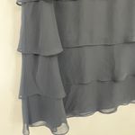 Ann Taylor Tiered Ruffle Chiffon Dress 8 Cocktail Empire Waist Whimsigoth Black Photo 3