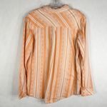 Wrangler Wrancher Shirt Small Top Orange Cream Striped Western Boho Collared 151 Photo 1