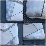 Street Level Nasty Gal White Grey Right Angle Geometric Patchwork Clutch Photo 7