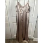 Birdy Grey NWT  Catherine Beige Satin‎ Slip Maxi Dress Wedding Guest Formal XL Photo 4